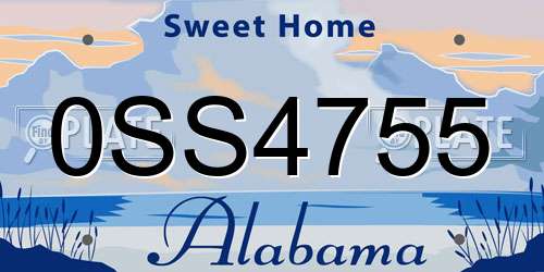 0SS4755 Alabama License Plate