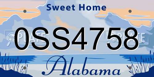 0SS4758 Alabama License Plate