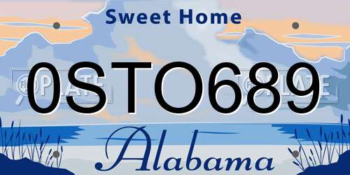 0STO689 Alabama License Plate