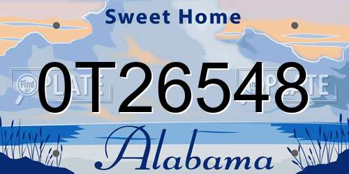 0T26548 Alabama License Plate