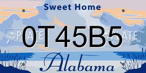 0T45B5 Alabama License Plate