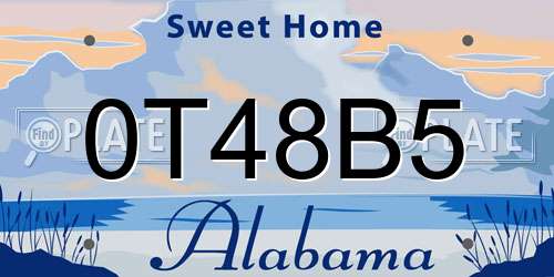 0T48B5 Alabama License Plate