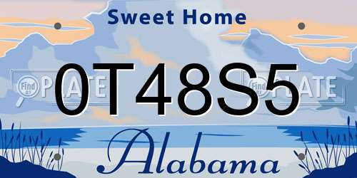 0T48S5 Alabama License Plate