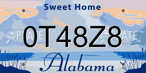 0T48Z8 Alabama License Plate