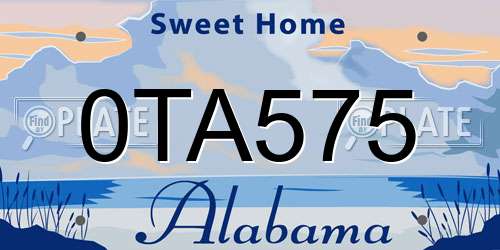 0TA575 Alabama License Plate