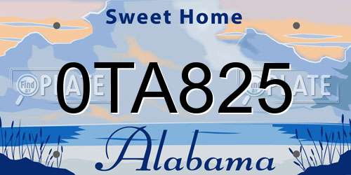 0TA825 Alabama License Plate