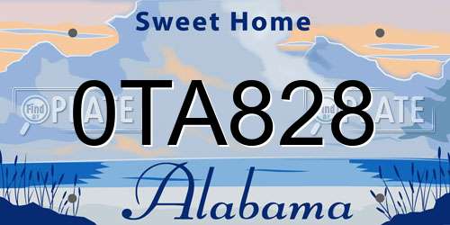 0TA828 Alabama License Plate