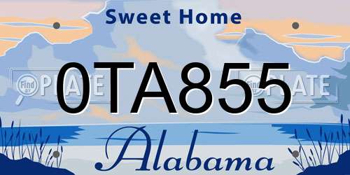 0TA855 Alabama License Plate