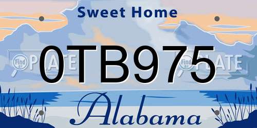 0TB975 Alabama License Plate