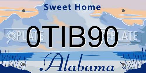 0TIB90 Alabama License Plate
