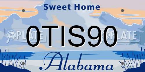 0TIS90 Alabama License Plate
