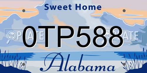 0TP588 Alabama License Plate