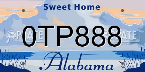 0TP888 Alabama License Plate