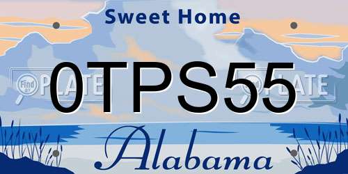0TPS55 Alabama License Plate