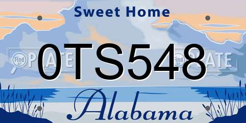 0TS548 Alabama License Plate