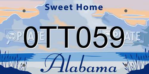 0TT059 Alabama License Plate