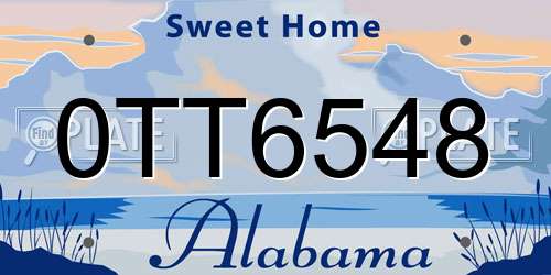 0TT6548 Alabama License Plate