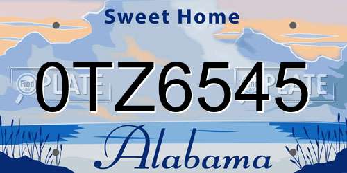 0TZ6545 Alabama License Plate
