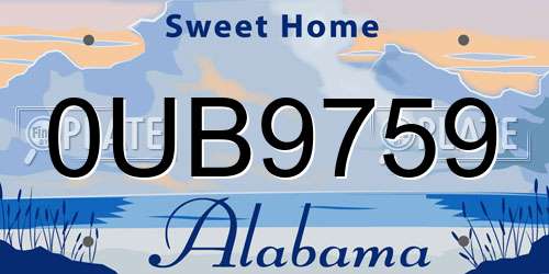 0UB9759 Alabama License Plate