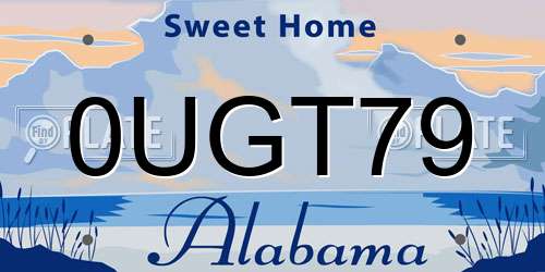 0UGT79 Alabama License Plate
