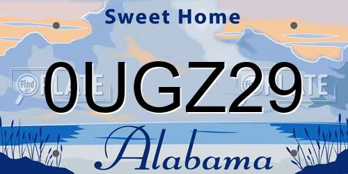 0UGZ29 Alabama License Plate