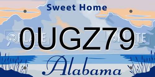 0UGZ79 Alabama License Plate