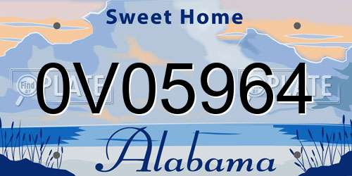 0V05964 Alabama License Plate