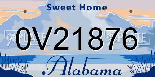 0V21876 Alabama License Plate