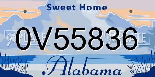0V55836 Alabama License Plate