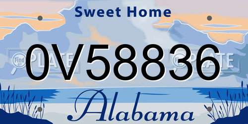 0V58836 Alabama License Plate