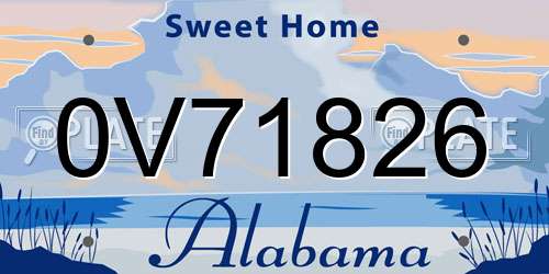 0V71826 Alabama License Plate
