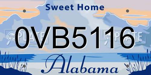 0VB5116 Alabama License Plate
