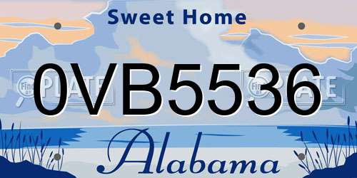 0VB5536 Alabama License Plate