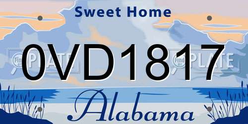 0VD1817 Alabama License Plate