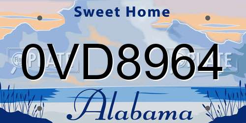 0VD8964 Alabama License Plate