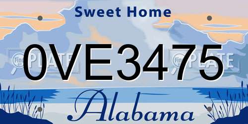 0VE3475 Alabama License Plate