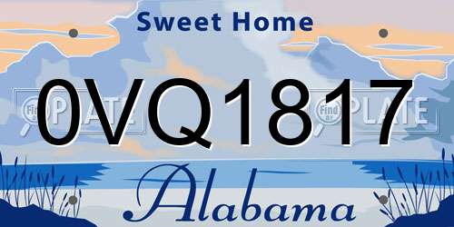 0VQ1817 Alabama License Plate