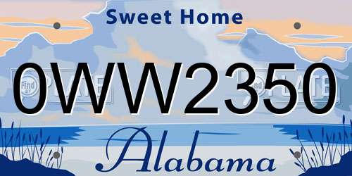 0WW2350 Alabama License Plate