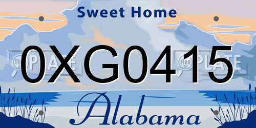 0XG0415 Alabama License Plate