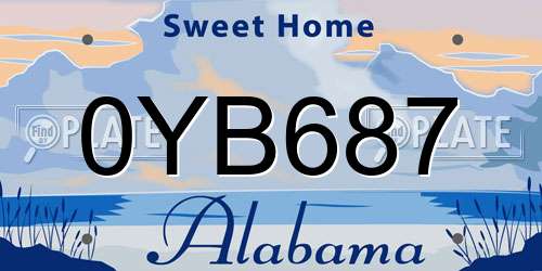 0YB687 Alabama License Plate