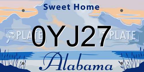 0YJ27 Alabama License Plate