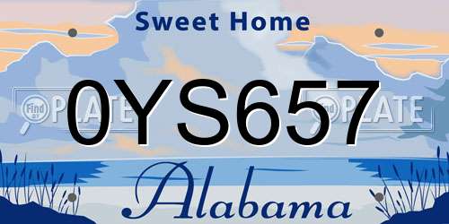 0YS657 Alabama License Plate