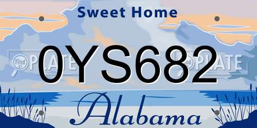 0YS682 Alabama License Plate