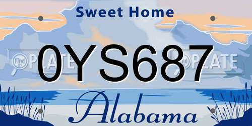 0YS687 Alabama License Plate