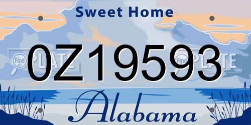 0Z19593 Alabama License Plate