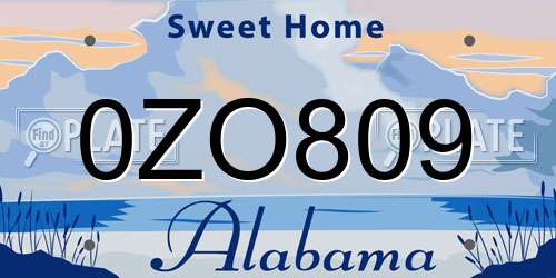 0ZO809 Alabama License Plate