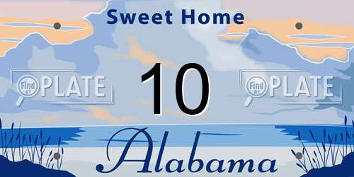 10 Alabama License Plate