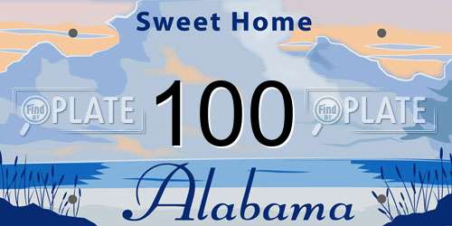 100 Alabama License Plate