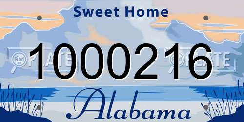 1000216 Alabama License Plate