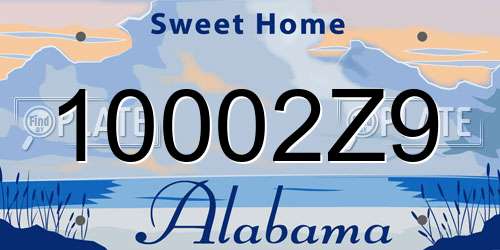 10002Z9 Alabama License Plate